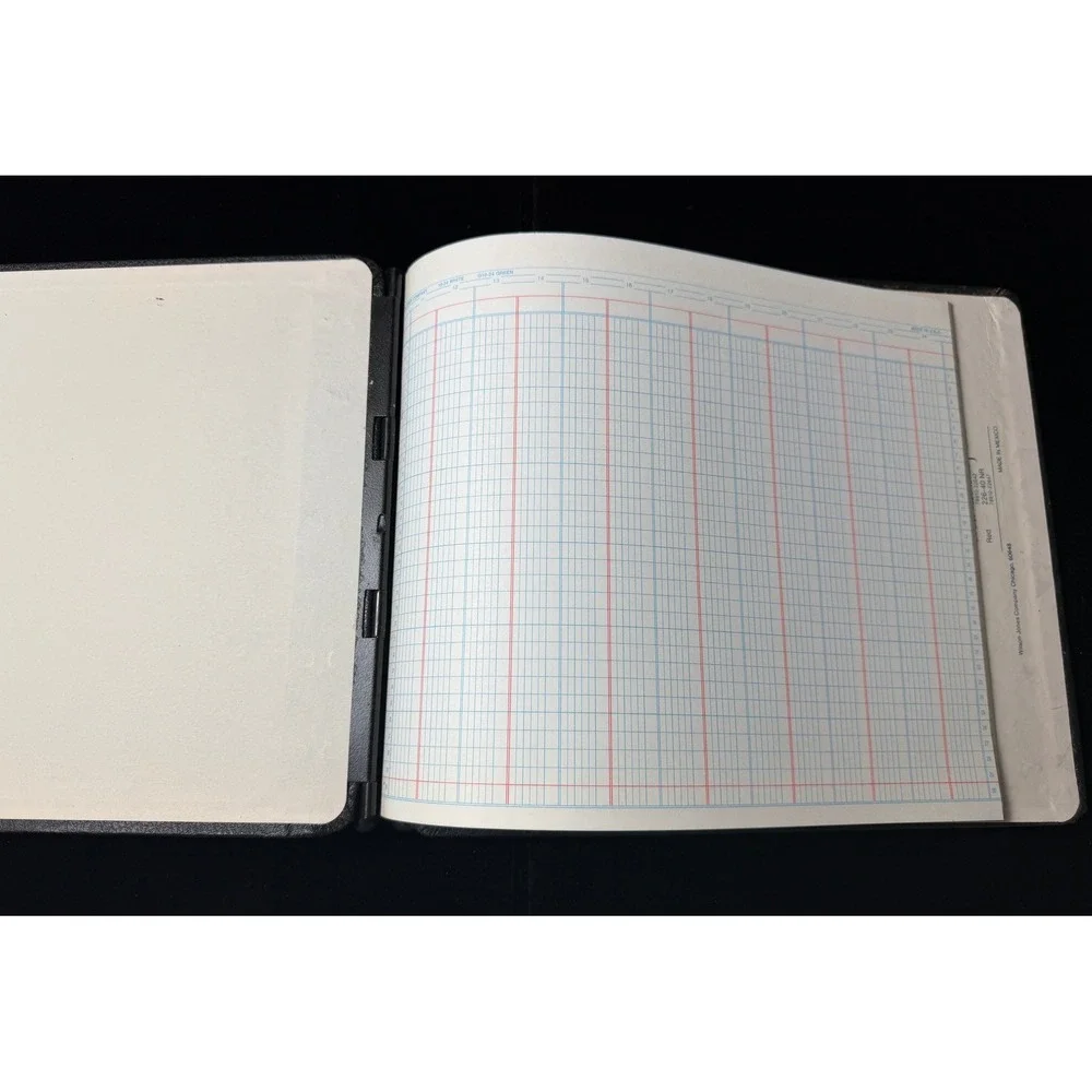 Wilson Jones Raven Black Post Binder 241-40 N Ledger Record Book with Paper